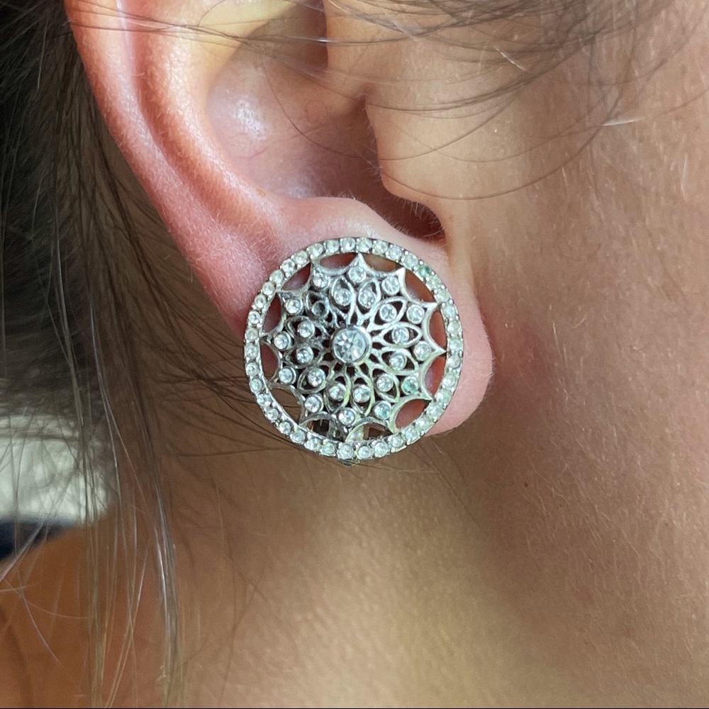 Vintage rhinestone clip earrings